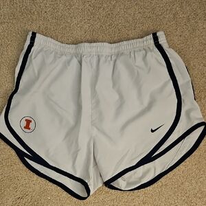 Nike Women's Unkversity Of Illinois White and Dark Blue Athletic Shorts